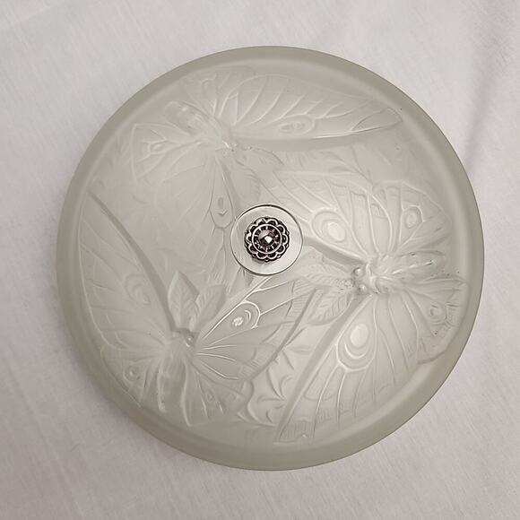 Vintage 1930s Art Deco Verlys France Crystal Butterfly Dresser Box Signed - Picture 1 of 8